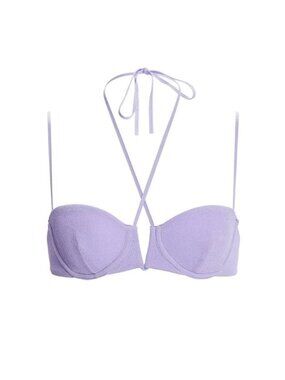 AGUA BENDITA Women's Kae Korin Bikini Top Size 3XL In Purple
